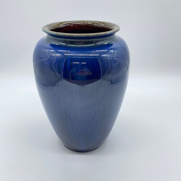 Vintage Denby Danesby Bourne Vase Electric Blue Stoneware 1930's - Picture 9 of 9